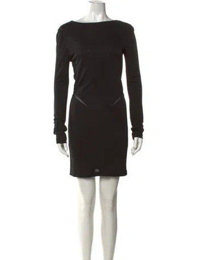 Pre-owned Alexander Wang Bateau Neckline Mini Dress In Black