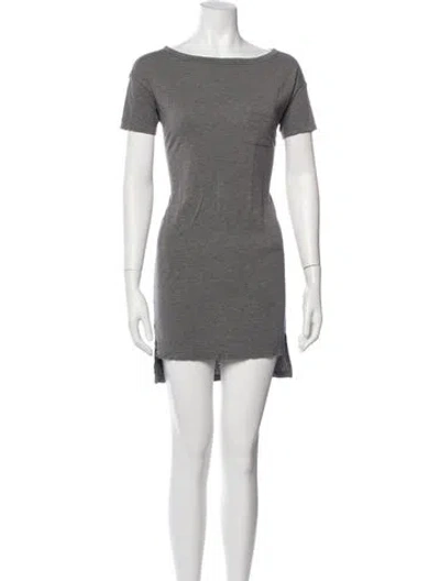 Pre-owned Alexander Wang Bateau Neckline Mini Dress In Gray