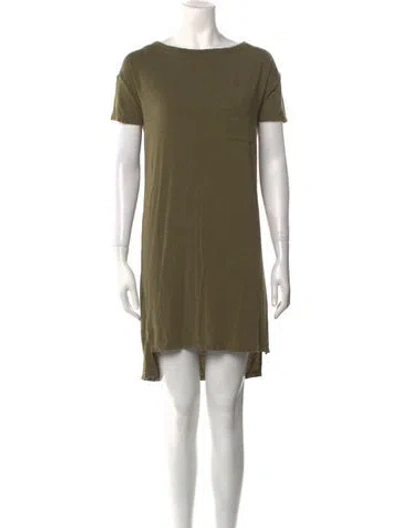 Pre-owned Alexander Wang Bateau Neckline Mini Dress In Green