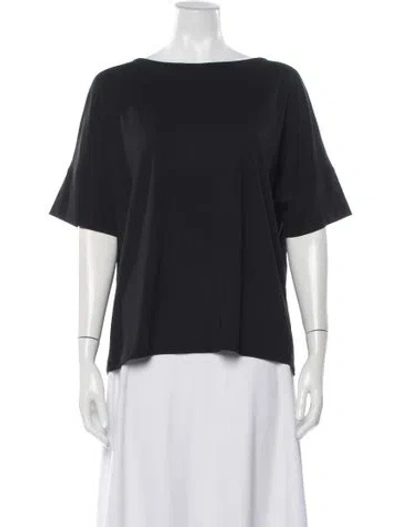 Pre-owned Alexander Wang Bateau Neckline Short Sleeve T-shirt In Black
