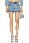 Alexander Wang Crystal-embellished Denim Mini Skirt In Vintage Light Indigo