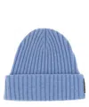Alexander Wang Woolen Hat With Folded Cuff And Ribbed Texture In Lightblue