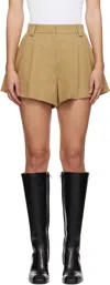 Alexander Wang Beige High-waist Flared Shorts In Chino