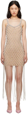 Alexander Wang Beige Knotted Midi Dress In 109 Clear