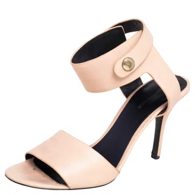 Alexander Wang Beige Leather Button Detail Ankle Cuff Sandals In Multi
