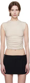 Alexander Wang Beige Ruched Tank Top In Cement