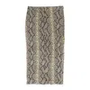 Alexander Wang Beige Snake Embossed Leather Pencil Skirt In Gray