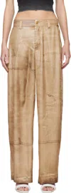 Alexander Wang Wide-leg Pant In Workwear Trompe-l'oeil Print In Tannin 264