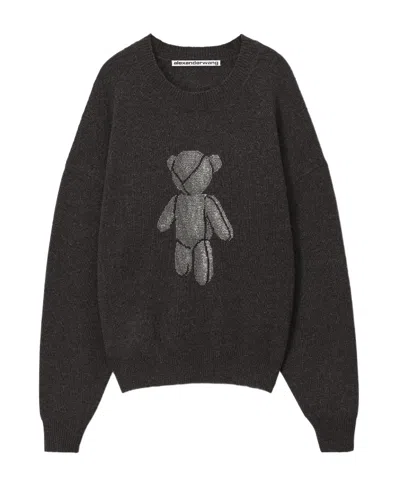 Alexander Wang Beiress Wool Crew-neck Jumper In Black