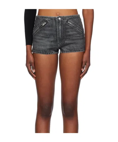 Alexander Wang Belt-loop Denim Shorts In Brown