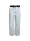 Alexander Wang Women Leather Belt Balloon Jeans In White