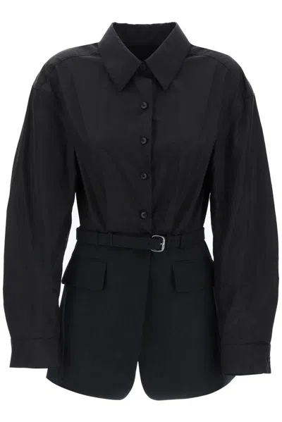 Alexander Wang Belted Button In Black
