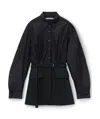 Alexander Wang Belted Button-up Shirt Blazer In Black