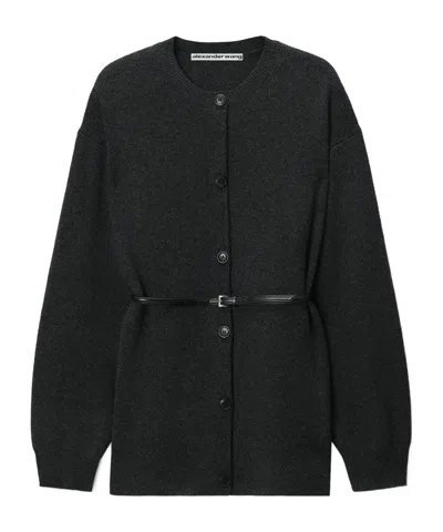 Alexander Wang Belted Cardigan In Black