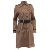 Alexander Wang Belted Double-breasted Trench Coat In Brown Cotton In Brown