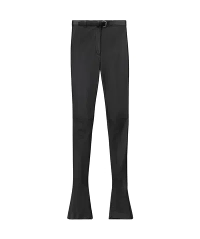 Alexander Wang Belted Leather Leggings In Black