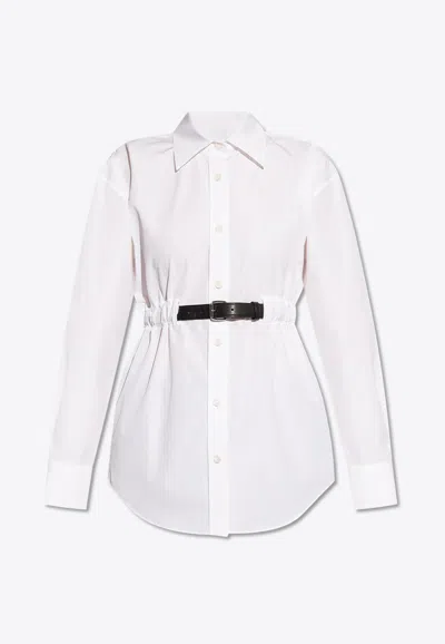 Alexander Wang Belted Long-sleeve Shirt In White