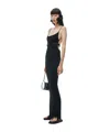 Alexander Wang Knit Dress With Coordinated Leather Belt And Back Slit In Black