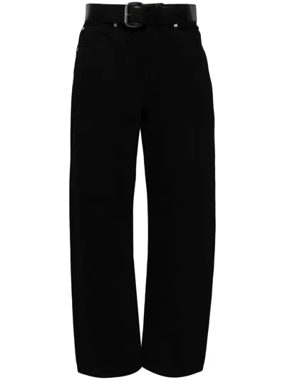 Alexander Wang Belted-waist Wide-leg Trousers In Black