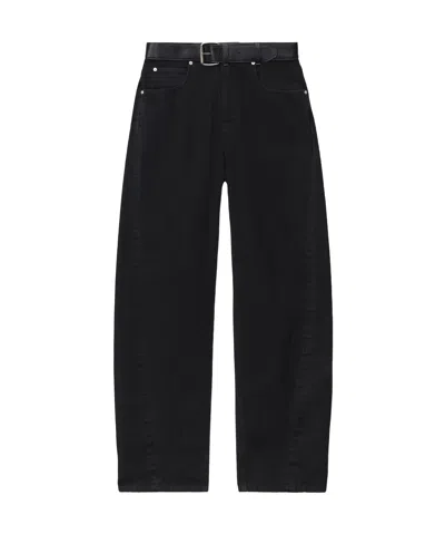 Alexander Wang Belted Wide-leg Jeans In Black