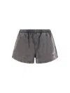 Alexander Wang Contemporary Sporty Cotton Running Shorts In Brown