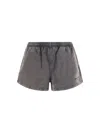 Alexander Wang Contemporary Sporty Cotton Running Shorts In Brown