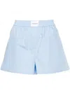 Alexander Wang Logo-patch Cotton Shorts In Blue