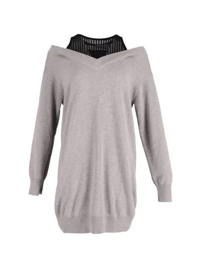Pre-owned Alexander Wang Bi-layer Sweater Dress In Gray