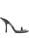 Alexander Wang Bianca 105mm Sandal With Crystal Toe Ring In Black