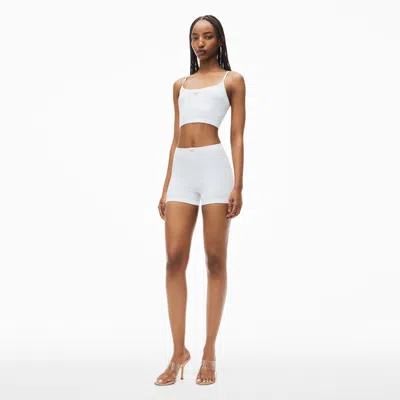 Alexander Wang Bike Short In In Seamless Ribbed Knit In White