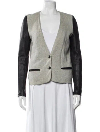 Pre-owned Alexander Wang Biker Jacket In Gray