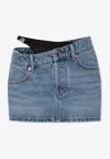 Alexander Wang Blue Pre-styled Denim Miniskirt In Blue