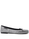 Alexander Wang Satin Ballerinas With All-over Rhinestones In Animal Print