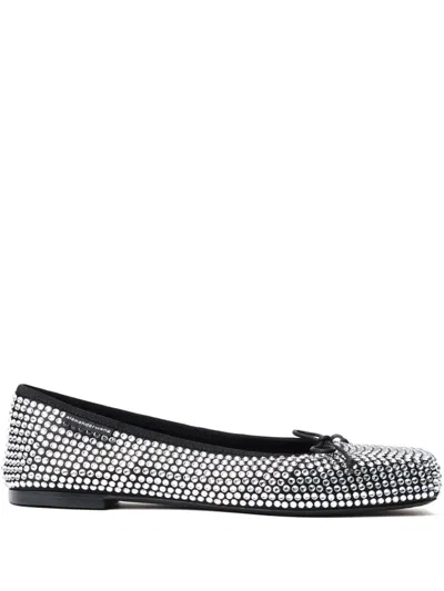 ALEXANDER WANG ALEXANDER WANG BILLIE BALLERINA FLAT CRYSTAL BLACK/WHITE