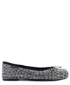 Alexander Wang Billie Hotfix Crystal Square Toe Ballet Flat In Animal Print
