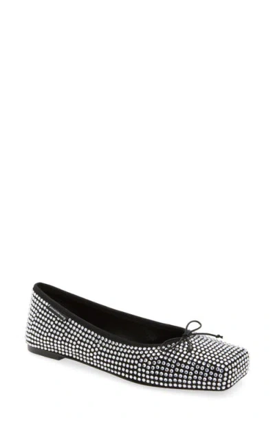 ALEXANDER WANG ALEXANDER WANG BILLIE HOTFIX CRYSTAL SQUARE TOE BALLET FLAT