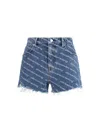 Alexander Wang Bite Denim Shorts In Blue