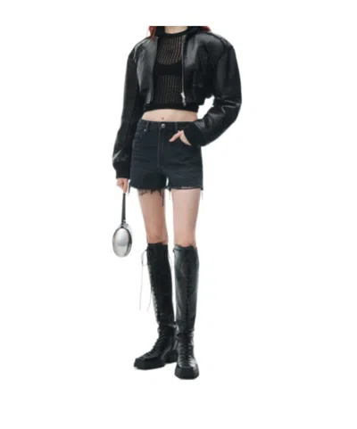 Alexander Wang Bite Denim Shorts In Black