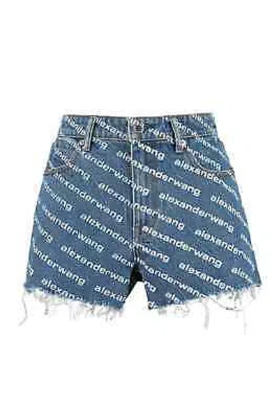 Pre-owned Alexander Wang Bite Denim Shorts In Blue