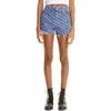 Alexander Wang Bite Logo Cotton Denim Shorts In Blue