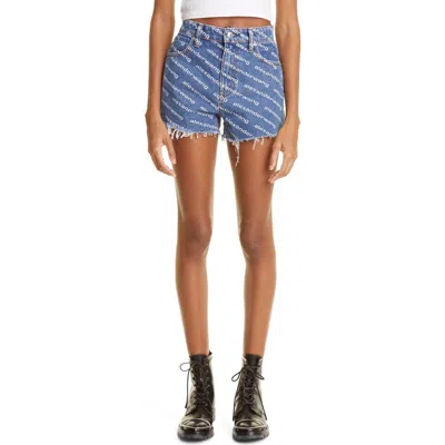ALEXANDER WANG ALEXANDER WANG BITE LOGO HIGH WAIST CUTOFF DENIM SHORTS