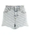 Alexander Wang Bite Logo Shorts In Gray