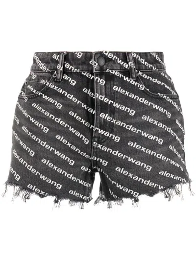 Alexander Wang Bite Short With Logo In Black