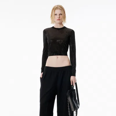 Alexander Wang Crystal Pullover In Black