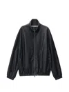 Alexander Wang 레더 집업 봄버 재킷 In Black