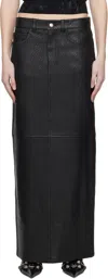 Alexander Wang Black 5-pocket Nappa Lambskin Leather Maxi Skirt In Black