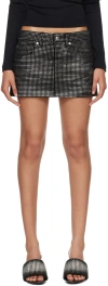 Alexander Wang Crystal Hotfix Miniskirt In Washed Black 011
