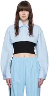 Alexander Wang Pre-styled Cami & Cropped Button Up Twinset In Black/blue 986