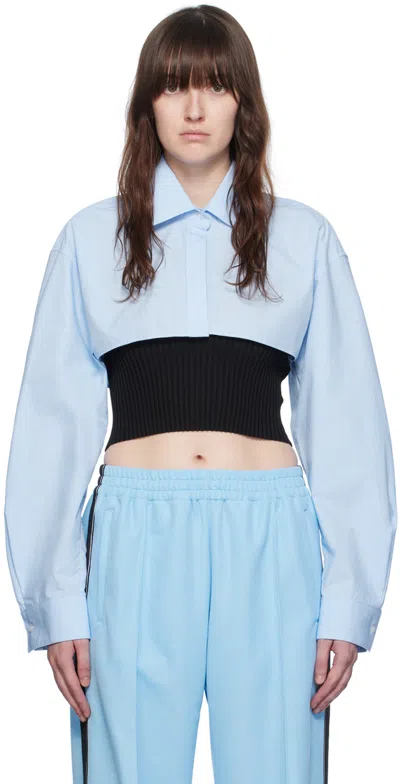 ALEXANDER WANG BLACK & BLUE PRE-STYLED TWINSET SHIRT