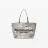 Alexander Wang Black And White Leather Punch Tote In Gray